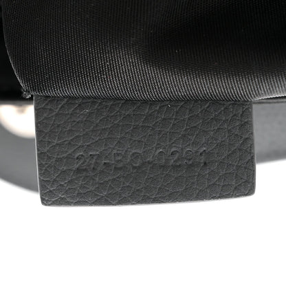 X SACAI Grained Calfskin Technical Fabric Mens Saddle Bag Black