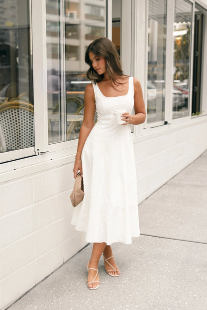 Una Midi Dress - White