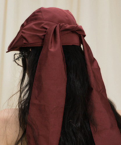 Original Design Dark Red Summer New Bow Breton Hat