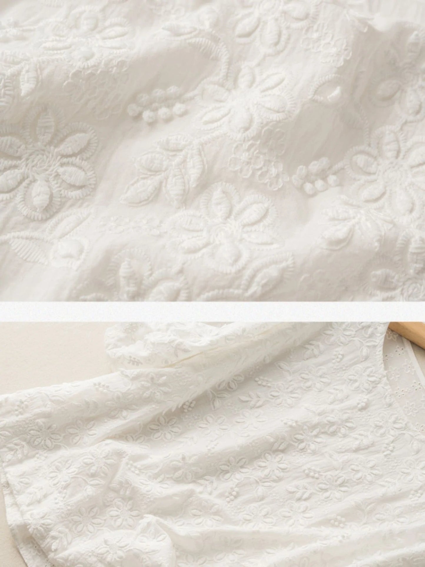 Embroidered Round Neck Half Sleeve Casual Linen Tee Top