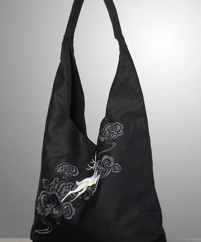 Retro Mulberry Embroidered Large Capacity Shoulder Bag