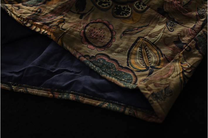 Ethnic Style Padded Quilted Printed Skirt