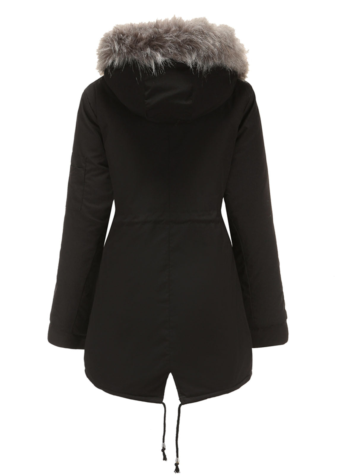 Women's Parka Coat Street Daily Plush Winter Coat Solid Color Oversized Fur Warm Coat