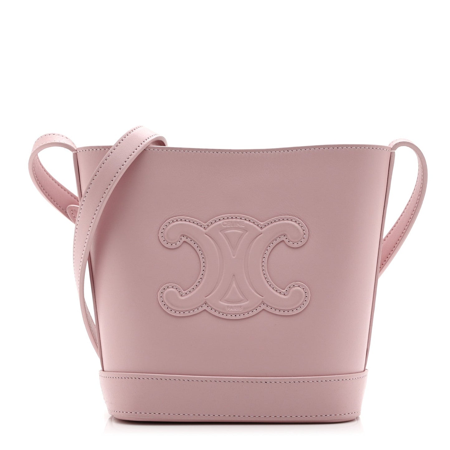 Smooth Calfskin Mini Cuir Triomphe Bucket Bag Light Pink