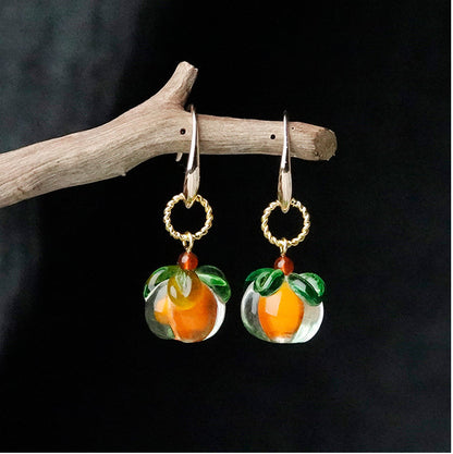 Literary Glazed Persimmon Earrings