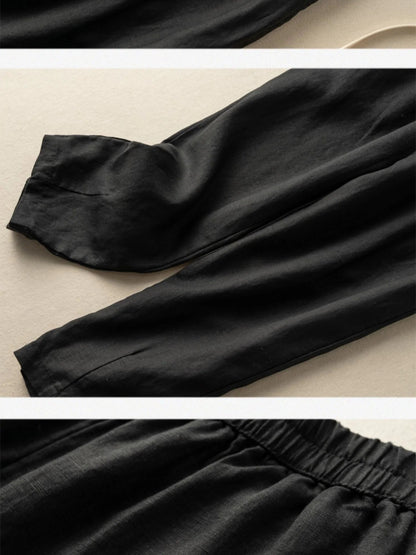 Pure Color Casual Linen Harem Pants
