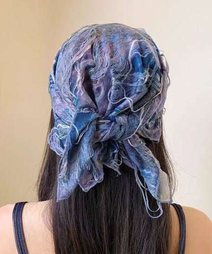 Spicy Girl Tie Dye Vacation Style Baotou Triangular Scarf