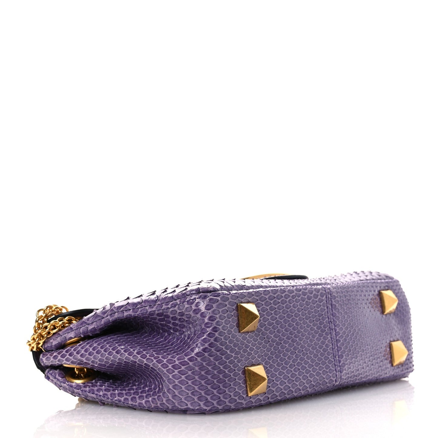 Snakeskin Stud Sign Shoulder Bag Purple