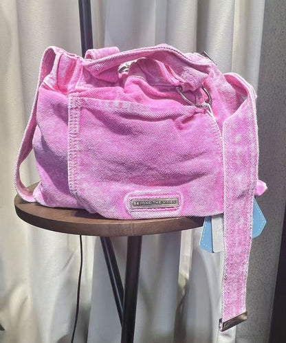 Chic Green Tie Dye Denim Versatile Tote Bag