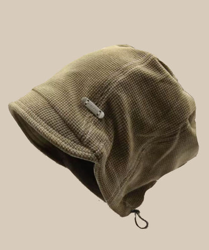Japanese Black Drawstring Cotton Bucket Hat