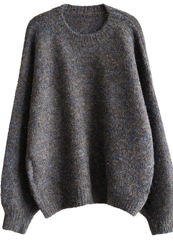 Chunky o neck army green sweaters trendy plus size wild knit blouse