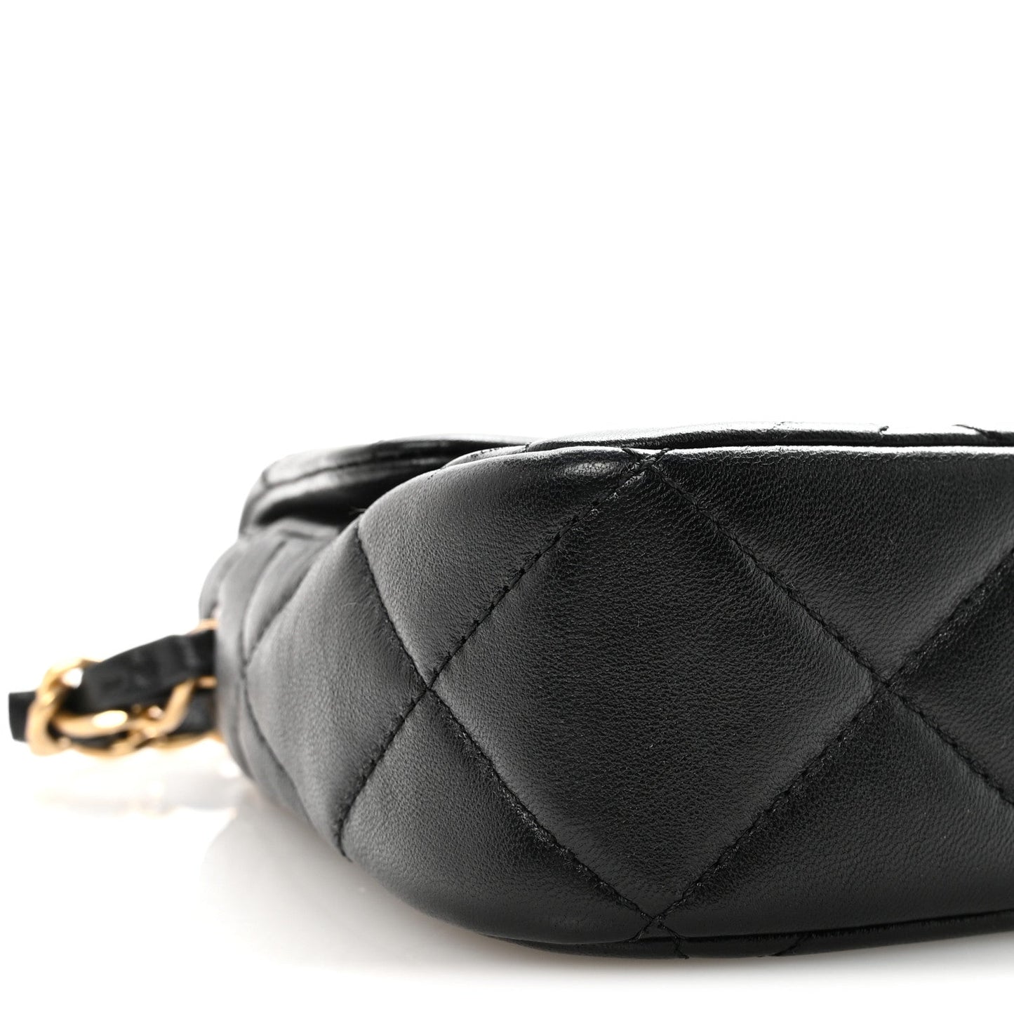 Lambskin Quilted Small CC Links Flap Black