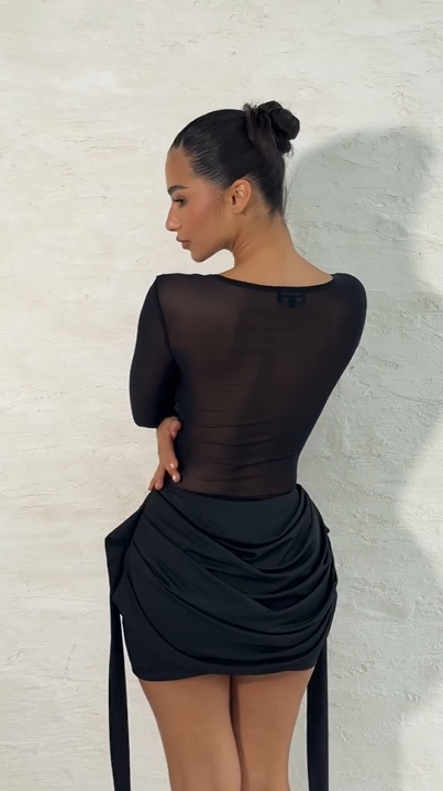 Sexy round Neck Slim-Fit See-through Dress