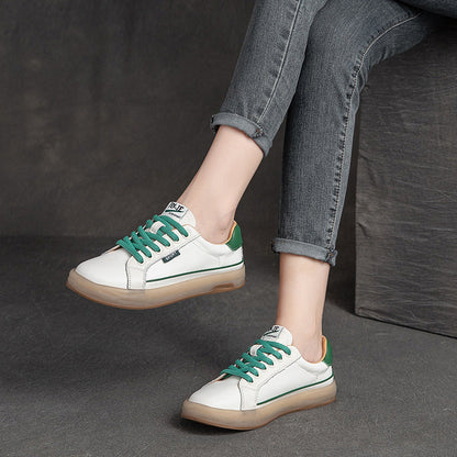 Summer Thin Leather Women Retro Casual Shoes