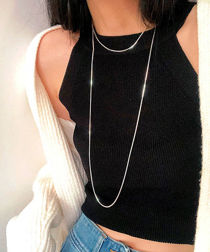 Loose Silk Stainless Steel Double Layer Necklace