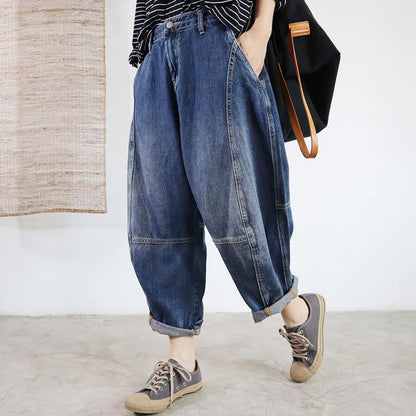 Autumn High Waist Jeans Loose