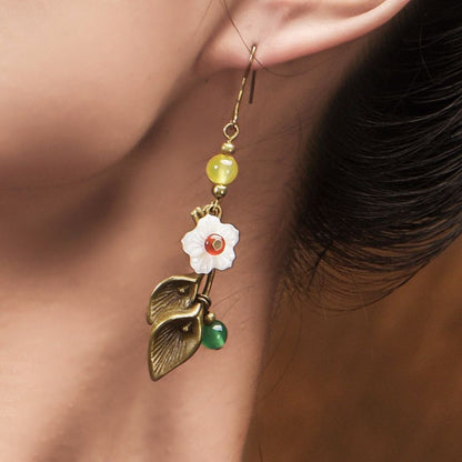 Small Fresh Shell Flower Temperament Earrings