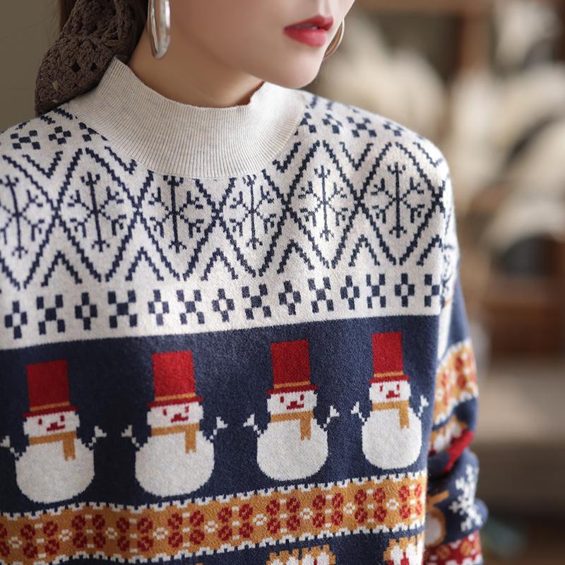 Winter Women Christmas Style Wool Knitted Sweater