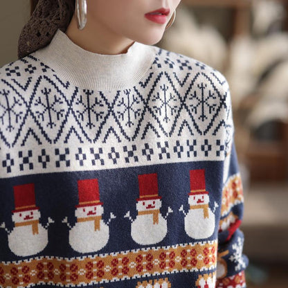 Winter Women Christmas Style Wool Knitted Sweater