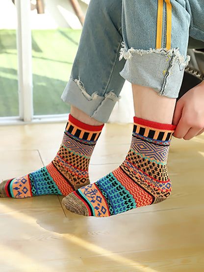 Female Knitted Casual Vintage Thick Warm Socks