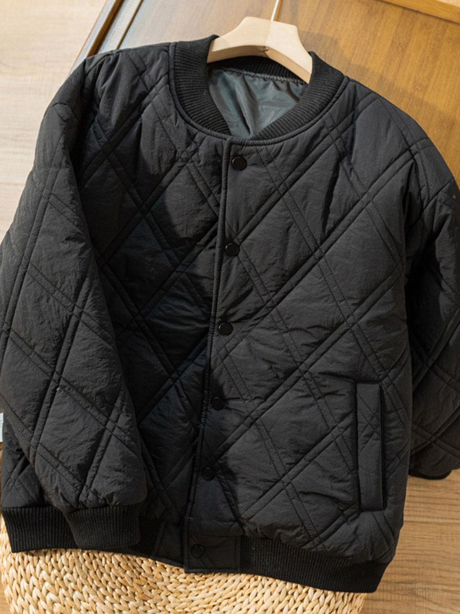 Women's Autumn And Winter Literature Retro Rhombic 100% Polyester Coat