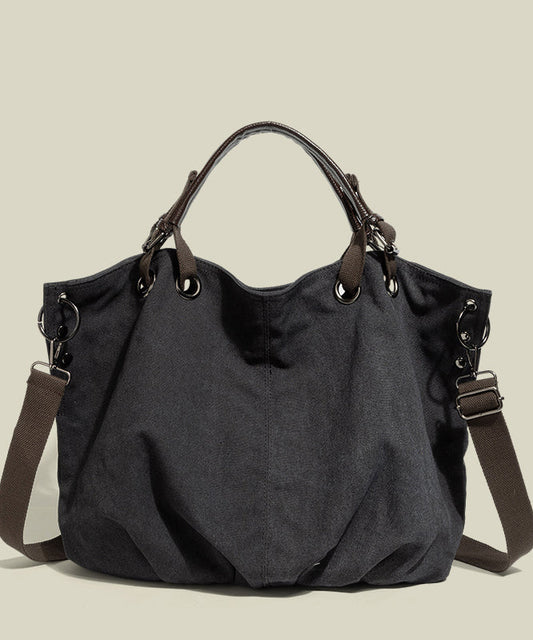 Boutique Brown Solid Durable Canvas Tote Handbag