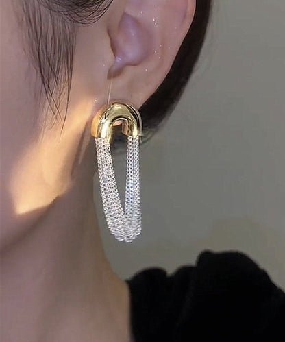 Chic Versatile U-Shaped Metal Chain Tassel Earrings