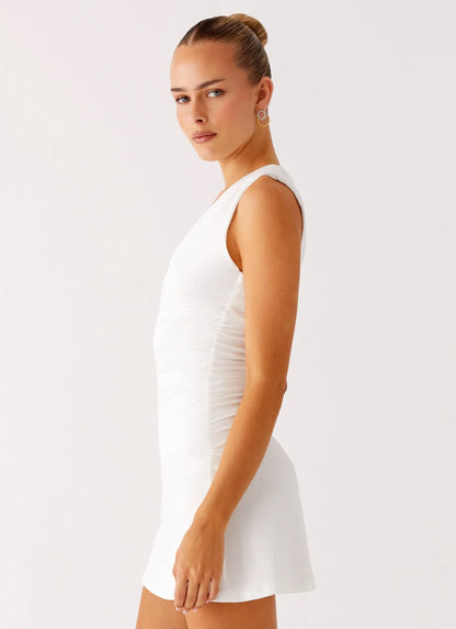 Cherry Sky Mini Dress - White