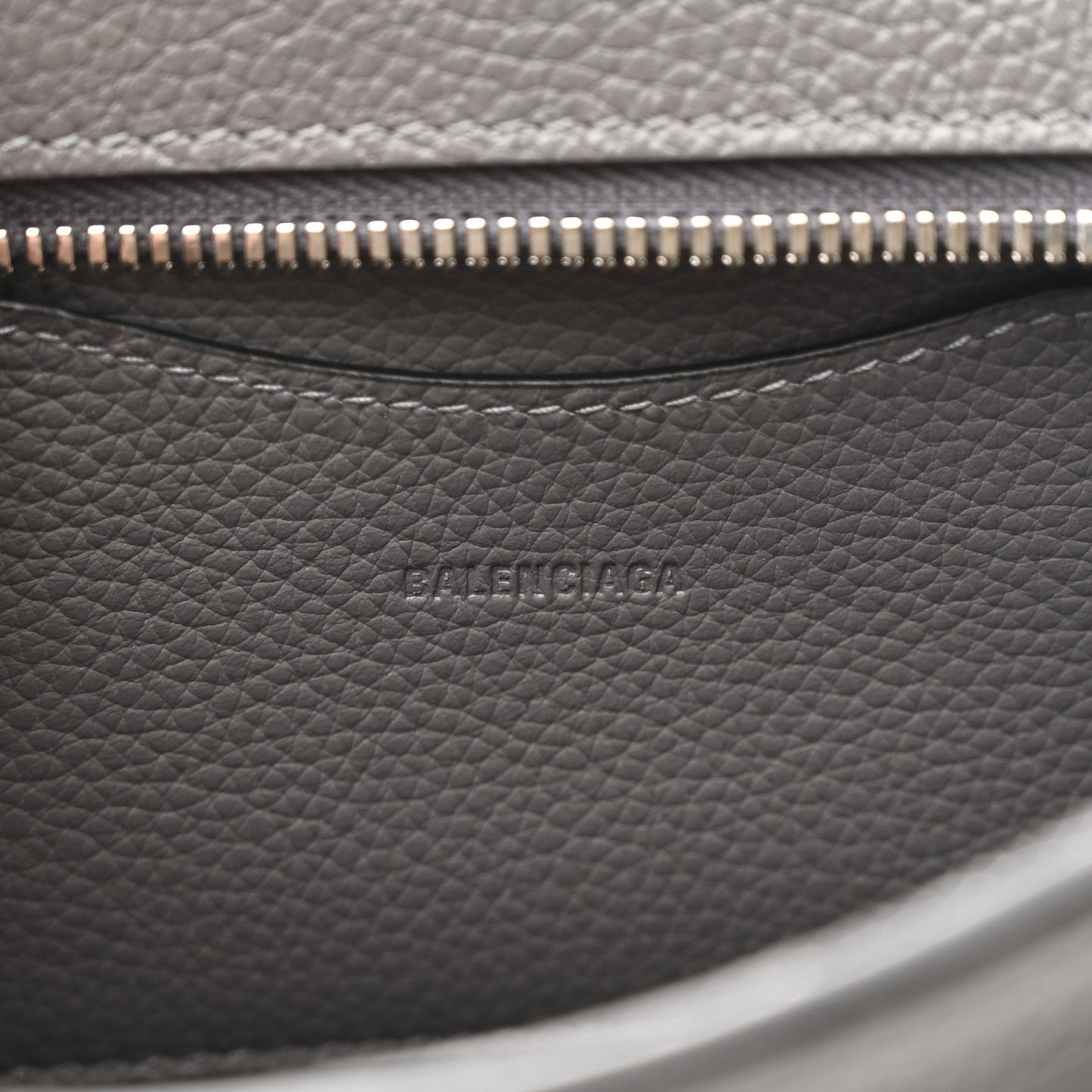 Grained Calfskin Neo Classic Silver Hardware Mini City Dark Grey