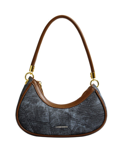 Elegant Tie Dye Patchwork Faux Leather Hobo Bag