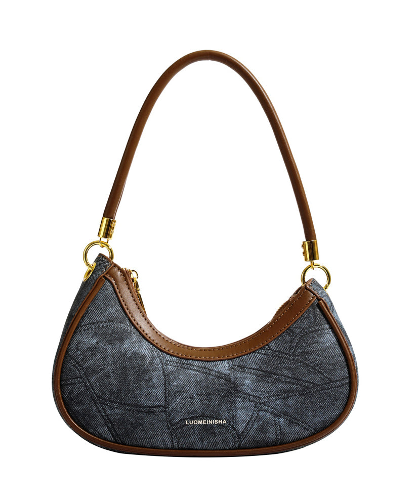 Elegant Tie Dye Patchwork Faux Leather Hobo Bag