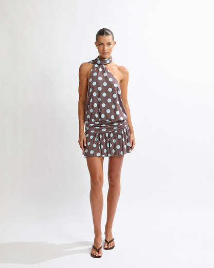 Sexy Halter Polka Dot Mini Skirt