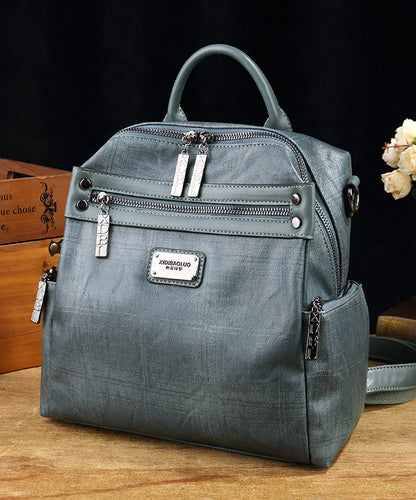 Casual Brown Large Capacity Calf Leather Backpack Bag