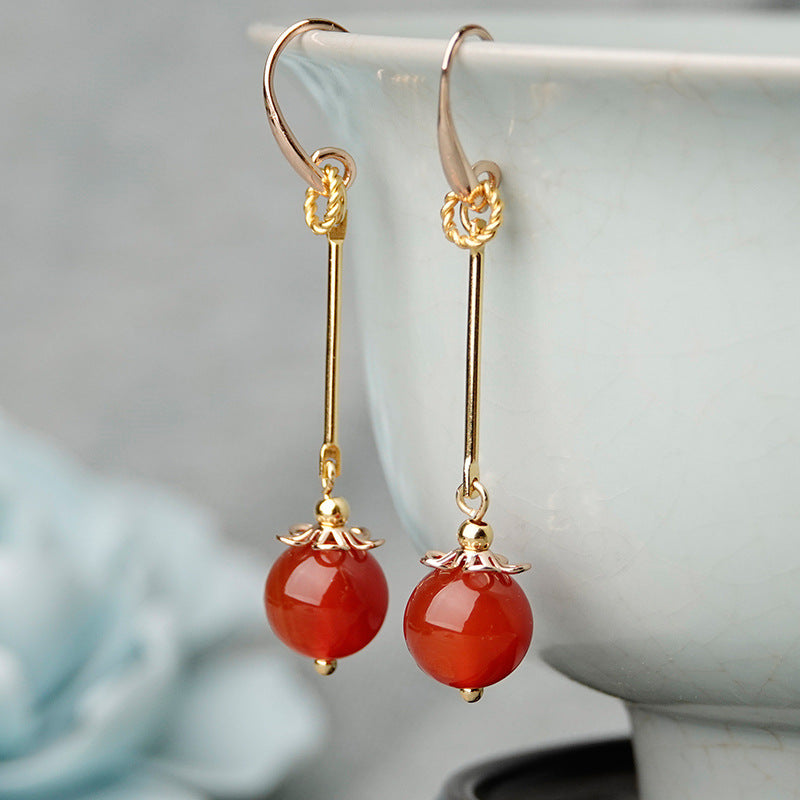 Onyx Antique Simple Earrings
