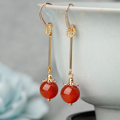 Onyx Antique Simple Earrings