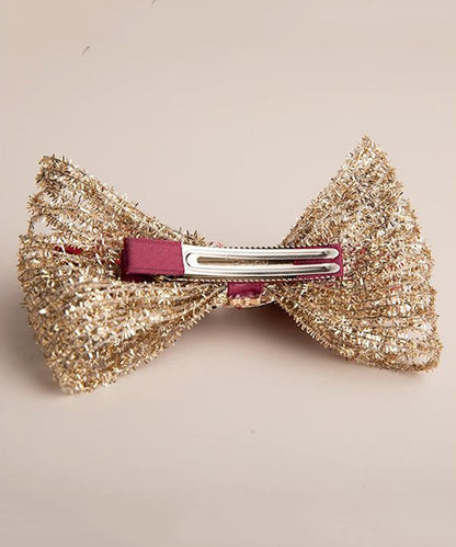 Cute Pink Cloth Zircon Bow.Rabbit Hairpin