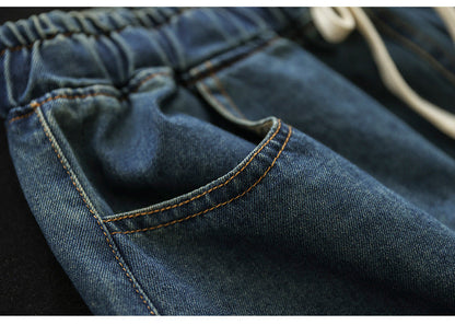 Literary All-Match Slit Denim Skirt