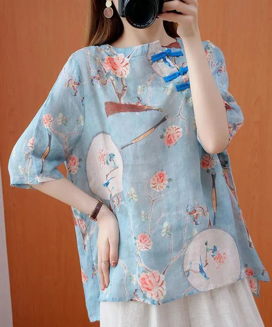 Elegant o neck half sleeve clothes For Women Photography pink floral shirt