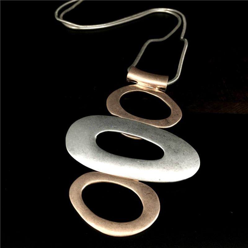 Matte Circle Necklace Retro Accessories