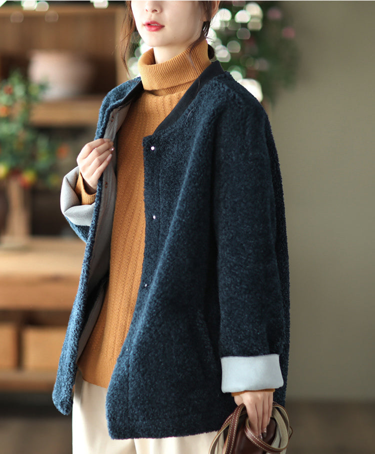 Retro Fashion Soft Lamb Wool Coat