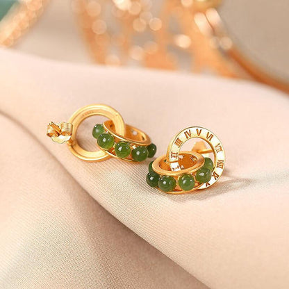 Women Retro Silver Simple Letter Ear Studs(2 Pieces)