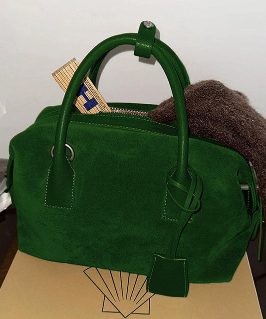 Organic Green Large Capacity Fine Suede Tote Handbag