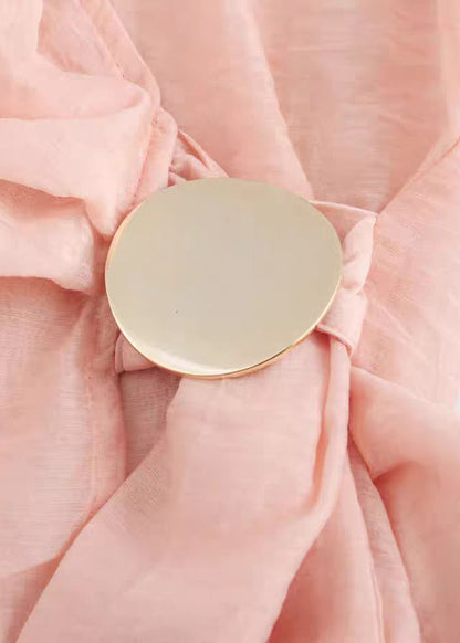New Pink Peter Pan Collar Solid Cotton Shirt Fall