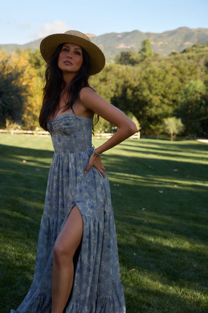 The Gwen Dress in Aleutian Blue Floral