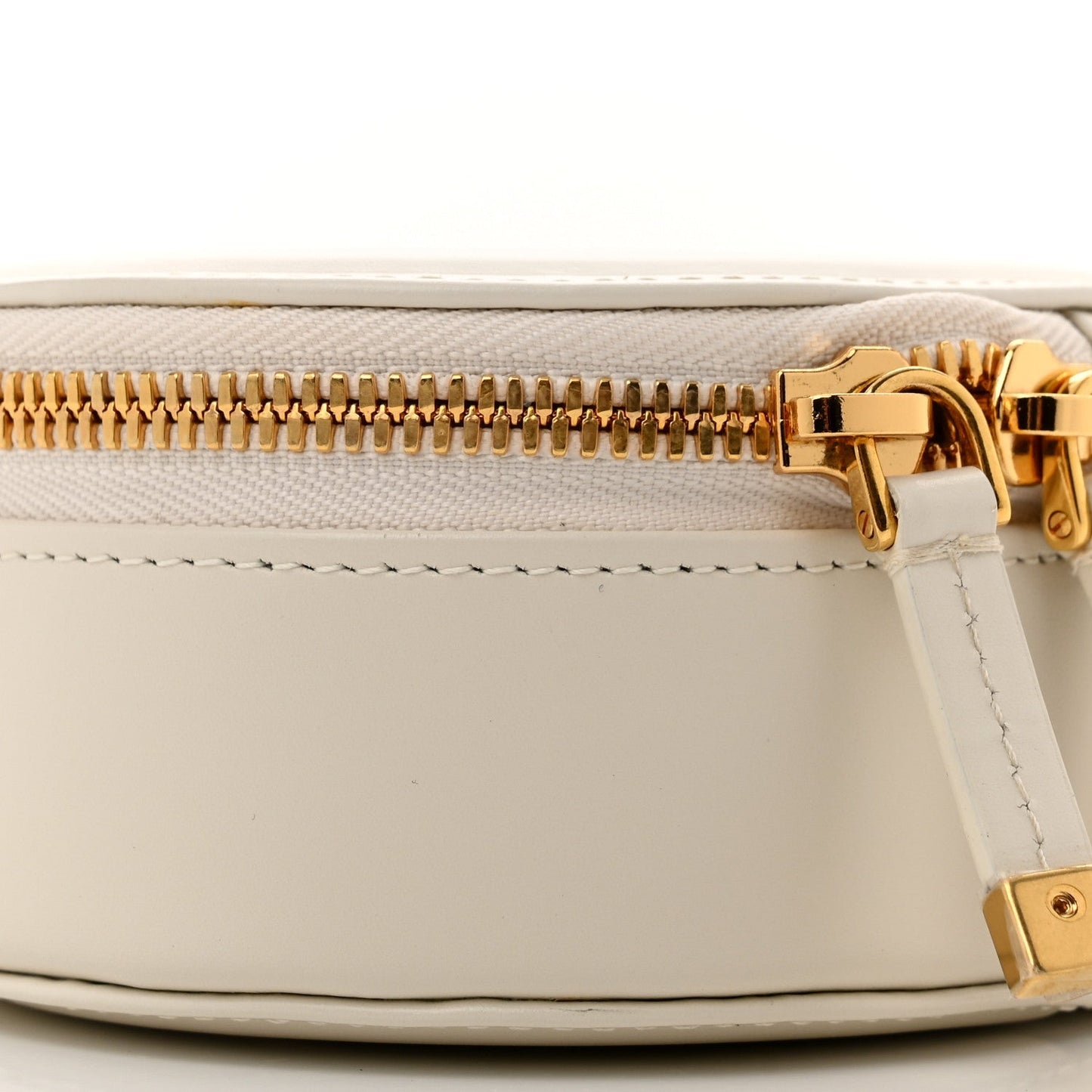 Calfskin CD Signature Oval Crossbody Camera Bag Latte