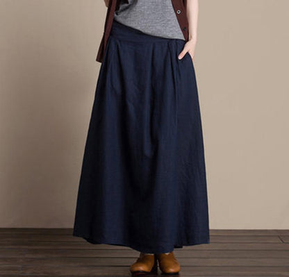 Cozy Linen New Loose Simple Skirt
