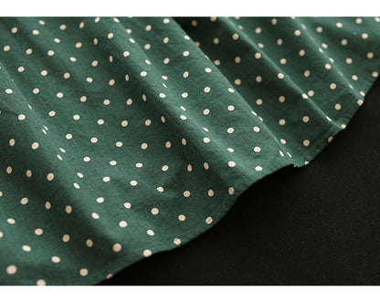 Literary Temperament High Waist Polka Dot Skirt
