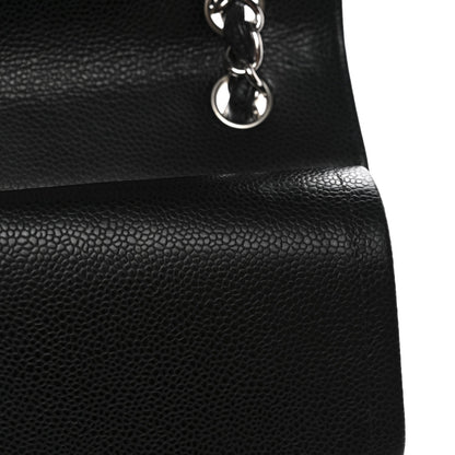 Caviar Quilted Jumbo Double Flap Black