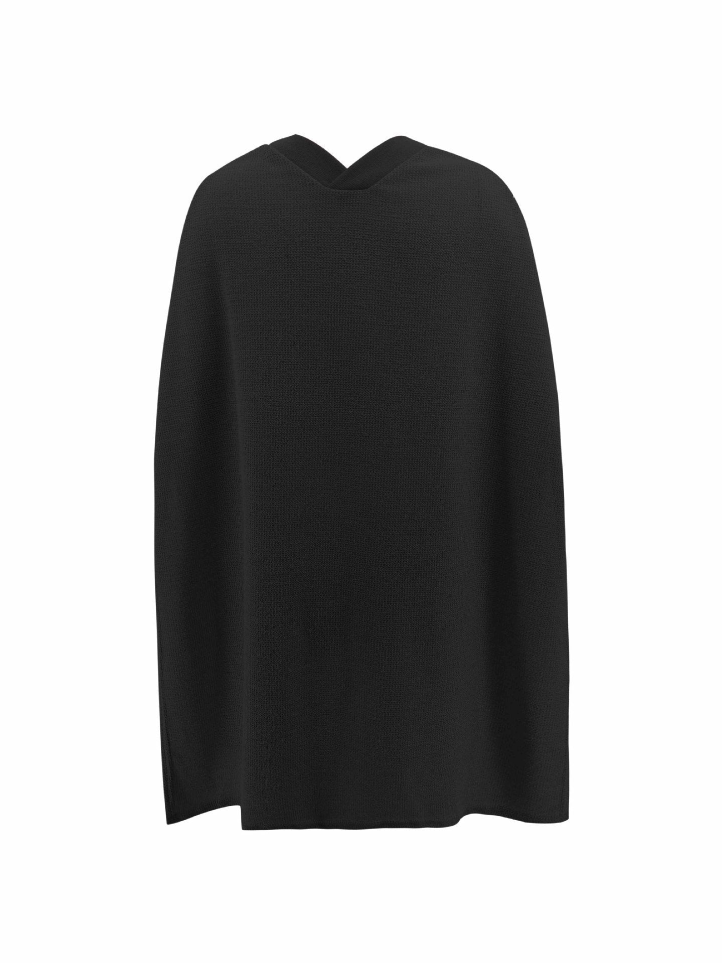 Solid Color Shawl Sweater
