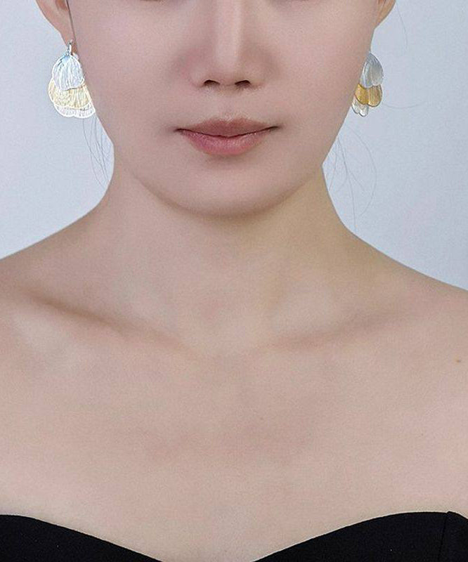 Casual Colorblock Metal Hollow Out Tassel Hoop Earrings